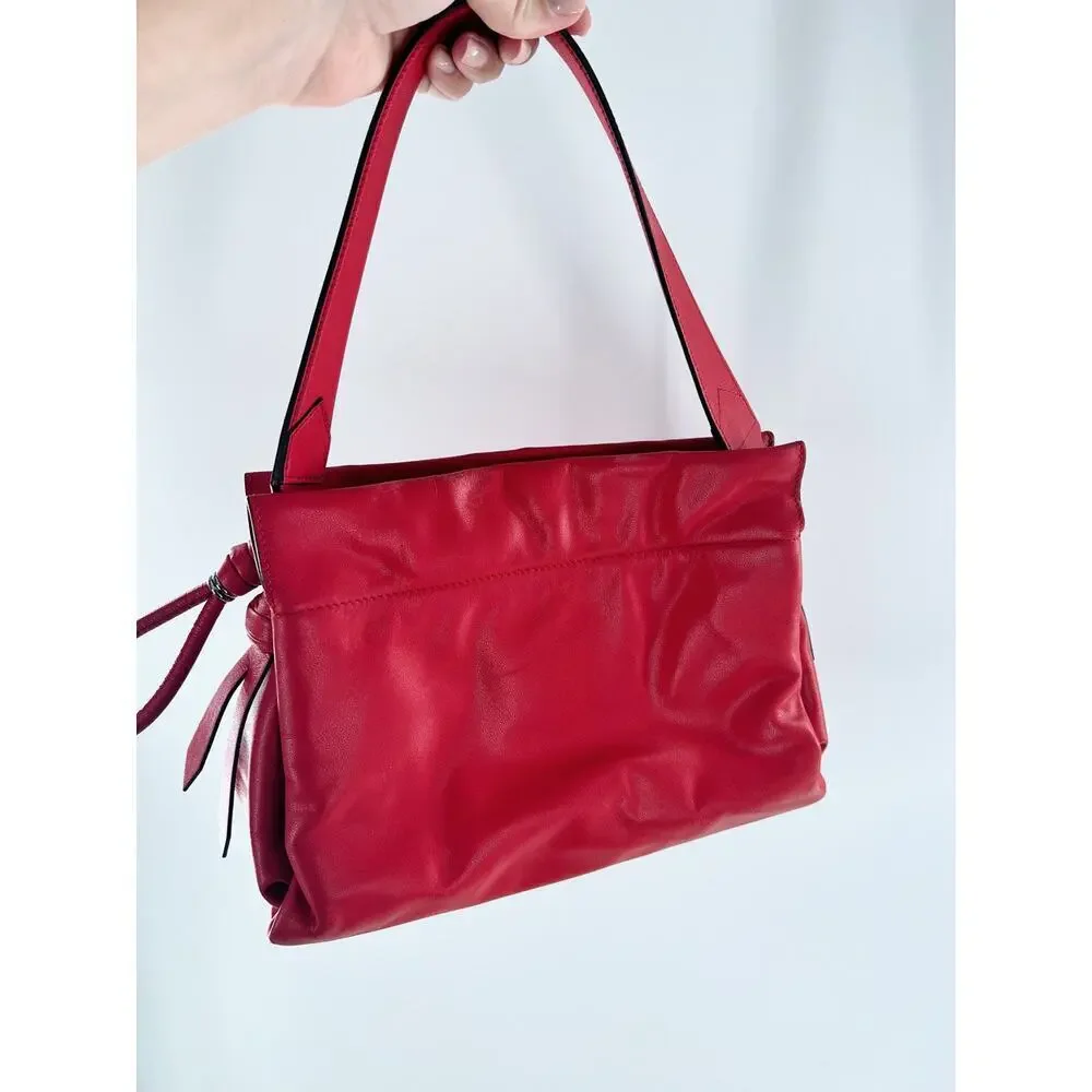 Givenchy Red Leather Shoulder Hand Bag Purse - Picture 4 of 10